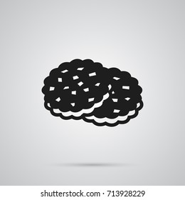 Isolated Cookie Icon Symbol On Clean Background. Vector Shortcake Element In Trendy Style.
