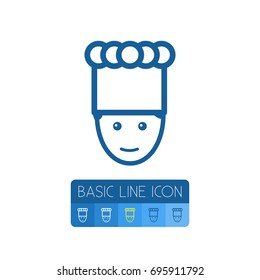 Isolated Cooking Outline. Man Vector Element Can Be Used For Cooking, Man, Chef Design Concept.