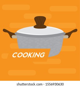 Isolated cooking pot over a colored background - Vector illustration