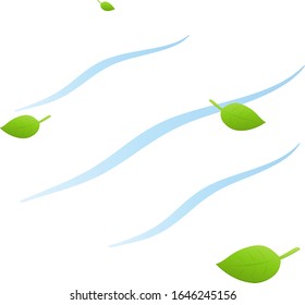 Isolated Cool Breeze Illustration Material.