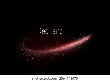 Isolated copper arc with tinsel on black background, design component.
