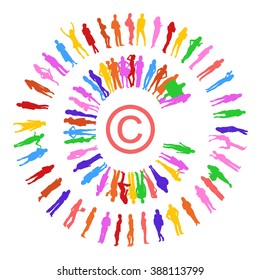Isolated Copyright made of Vector Silhouettes 