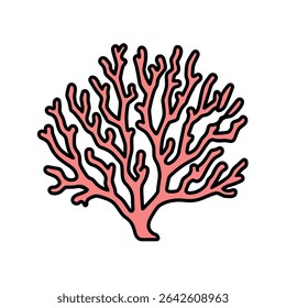 Isolated coral grows vibrant branches in ocean simplicity