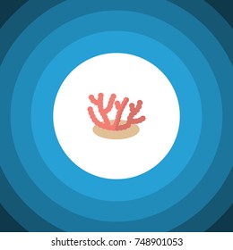 Isolated Corals Flat Icon. Algae Vector Element Can Be Used For Algae, Coral, Seaweed Design Concept.