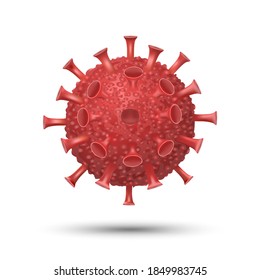 Isolated Coronavirus Bacteria Cell vector illustration