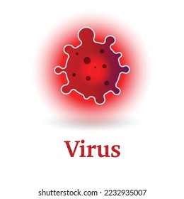 Isolated Coronavirus Cells Bacteria Molecule Virus COVID-19 Corona Virus Germs  Bacteria Cell Red Virus