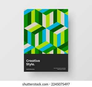 Isolated corporate cover vector design layout. Original geometric pattern booklet concept.