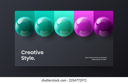 Isolated corporate cover vector design layout. Original realistic balls site screen concept.