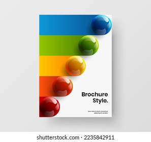 Plantilla de diseño de vectores de identidad corporativa aislada. Concepto de folletos de bolas 3D multicolores.