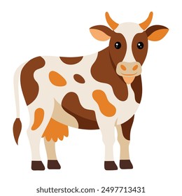 Isolated  cortoon  of a cow vector  illustration