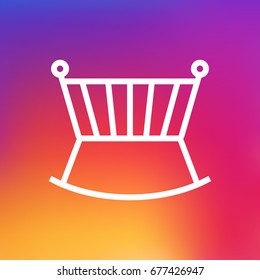 Isolated Cot Outline Symbol On Clean Background. Vector Crib Element In Trendy Style.