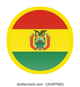 Isolated Country flags pins button : South america : Bolivia illustration in vector on white background