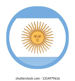 Isolated Country flags pins button : South america : Argentina illustration in vector on white background