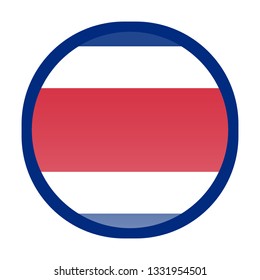 Isolated Country flags pins button : Central america : Costa Rica illustration in vector on white background