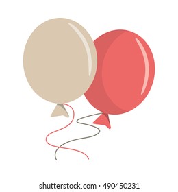 Isolated couple of balloons design
