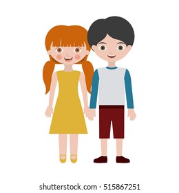 Isolated couple cartoon design