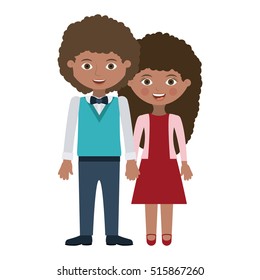 Isolated couple cartoon design