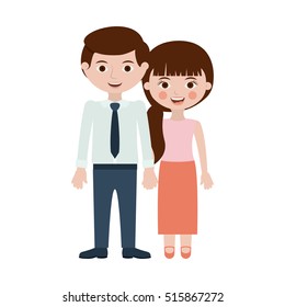 Isolated couple cartoon design