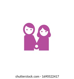 Isolated Couple Vector Icon, Emoji, Emoticon