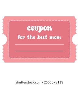 Isolated coupon for the best mom template in flat style