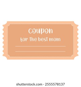 Isolated coupon for the best mom template in flat style