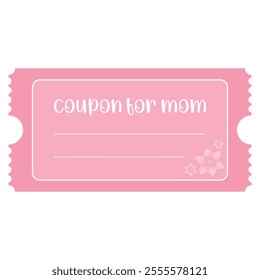 Isolated coupon for mom template in flat style