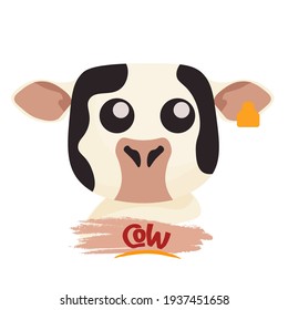 Isolated cow animal farm sweet baby icon- Vector