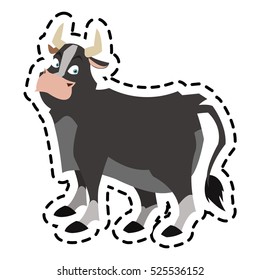 Isolated cow cartoon design