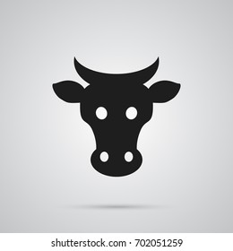 Isolated Cow Icon Symbol On Clean Background. Vector Kine  Element In Trendy Style.