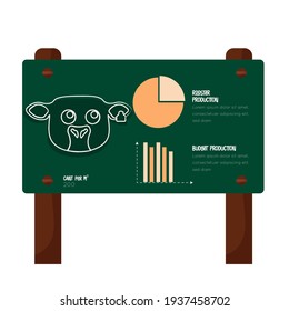 Isolated cow info animal farms cute icon- Vector