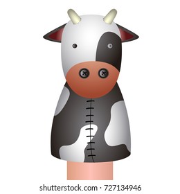 Isolated cow puppet on a white background, Vector illustration