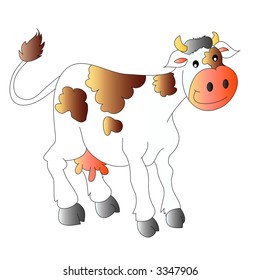 Isolated cow, vector