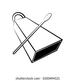 Isolated cowbell outline. Musical instrument