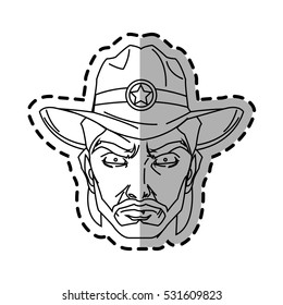 Isolated cowboy cartoon design