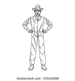 Isolated cowboy cartoon design