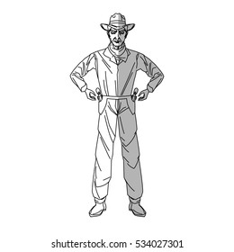 Isolated cowboy cartoon design