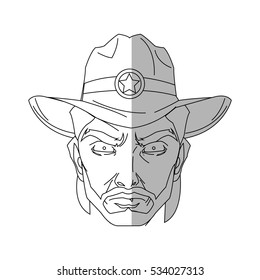 Isolated cowboy cartoon design