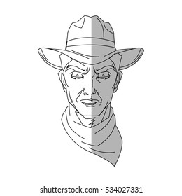 Isolated cowboy cartoon design