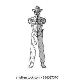 Isolated cowboy cartoon design