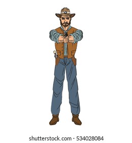 Isolated cowboy cartoon design