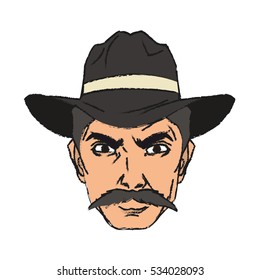 Isolated cowboy cartoon design