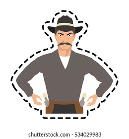 Isolated cowboy cartoon design