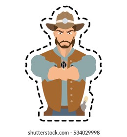 Isolated cowboy cartoon design