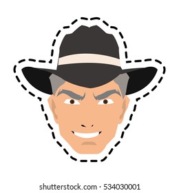 Isolated cowboy cartoon design