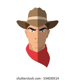 Isolated cowboy cartoon design