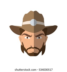 Isolated cowboy cartoon design