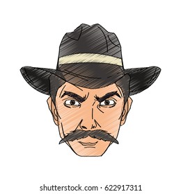 Isolated Cowboy Cartoon Design Stock Vector (Royalty Free) 622917311 ...