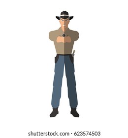 Isolated cowboy cartoon design