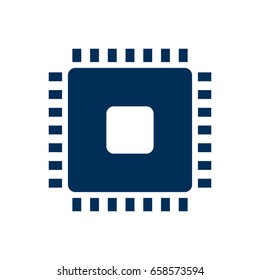 Isolated Cpu Icon Symbol On Clean Background. Vector Microprocessor Element In Trendy Style.