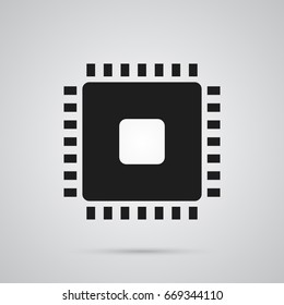 Isolated Cpu Icon Symbol On Clean Background. Vector Microprocessor Element In Trendy Style.